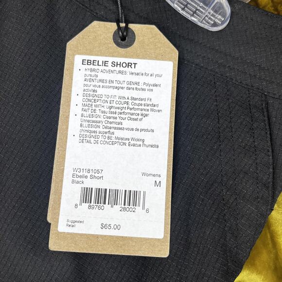 NWT Prana Ebelie Short Womens Medium Black‎ Performance Lightweight Granolagirl - Picture 7 of 13